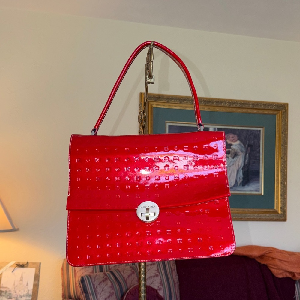 Arcadia Glossy Red Shoulder Bag
